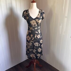 Vintage 90s/Y2K Sheer Mesh Bodycon Midi Dress M